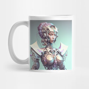 Portrait in Pastel Colors of A Fractal Robot Mug